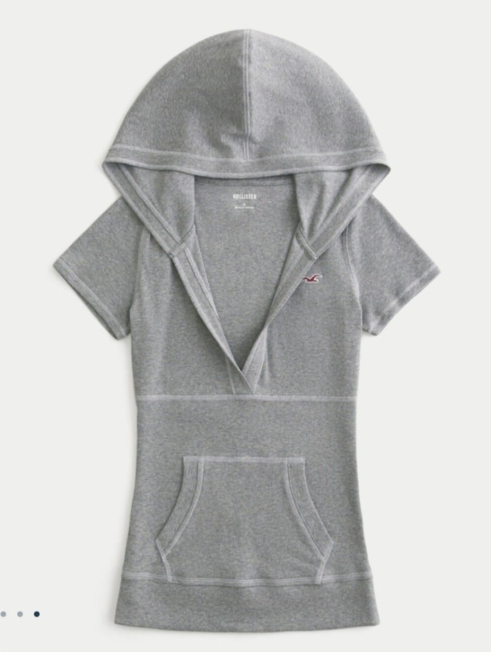 Hollister Short Sleeve Icon Hoodie In Gray (Large)